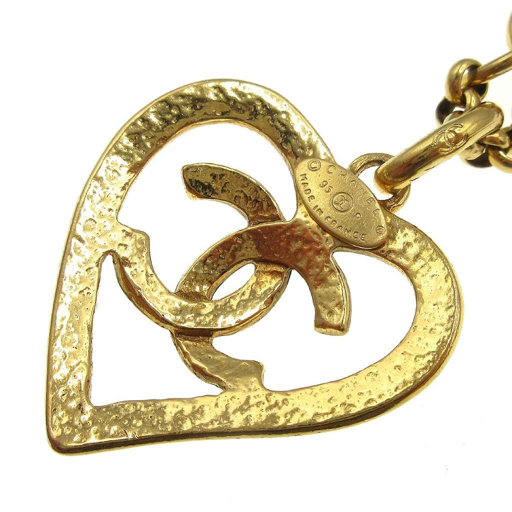 Chanel CC Heart Pendant Necklace Gold Good condition - Inside View