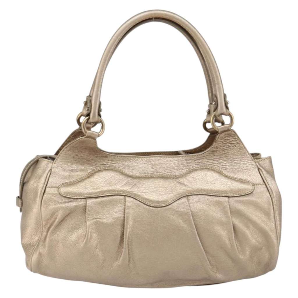 Salvatore Ferragamo Gancini Tote Gold Leather Good condition - Back View