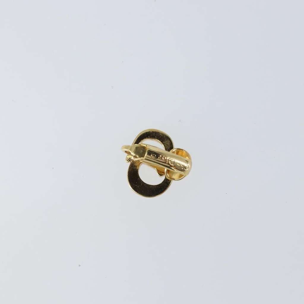 Christian Dior CD logo clip earrings Gold Metal Good condition - Inside View