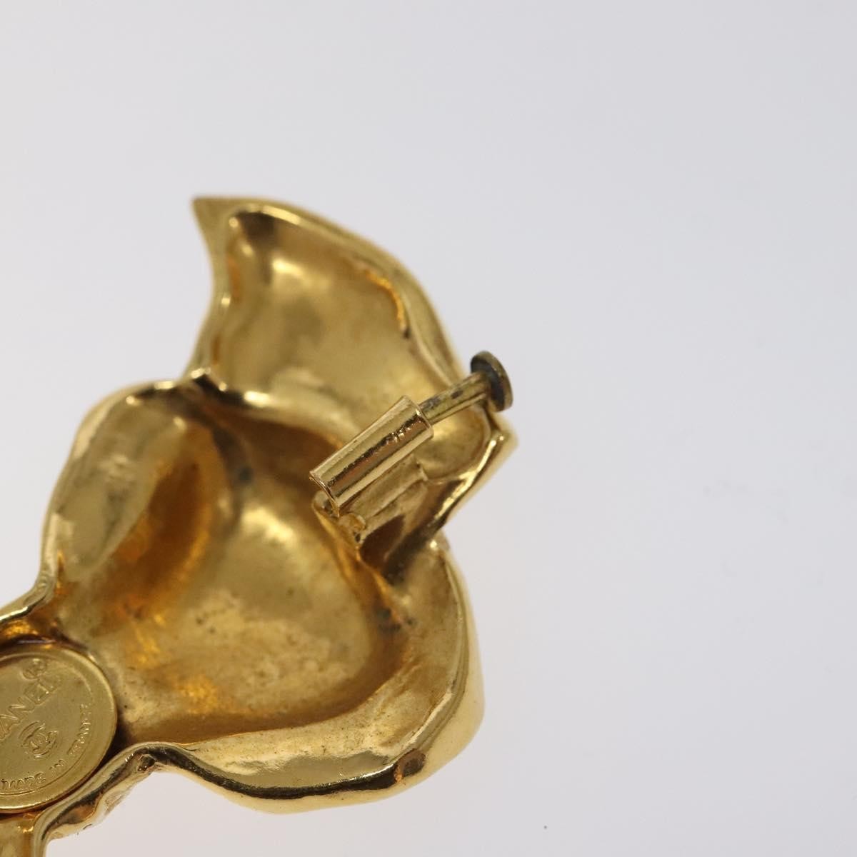 Chanel Vintage CC Bow Brooch Gold Metal Good condition - Model View