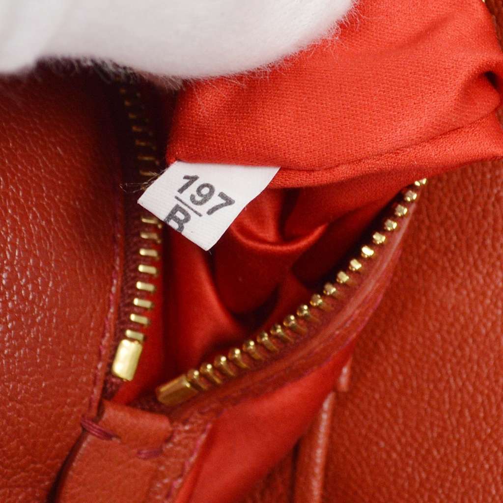 Miu Miu Madras Convertible Side Zip Satchel Red Leather Good condition - Model View