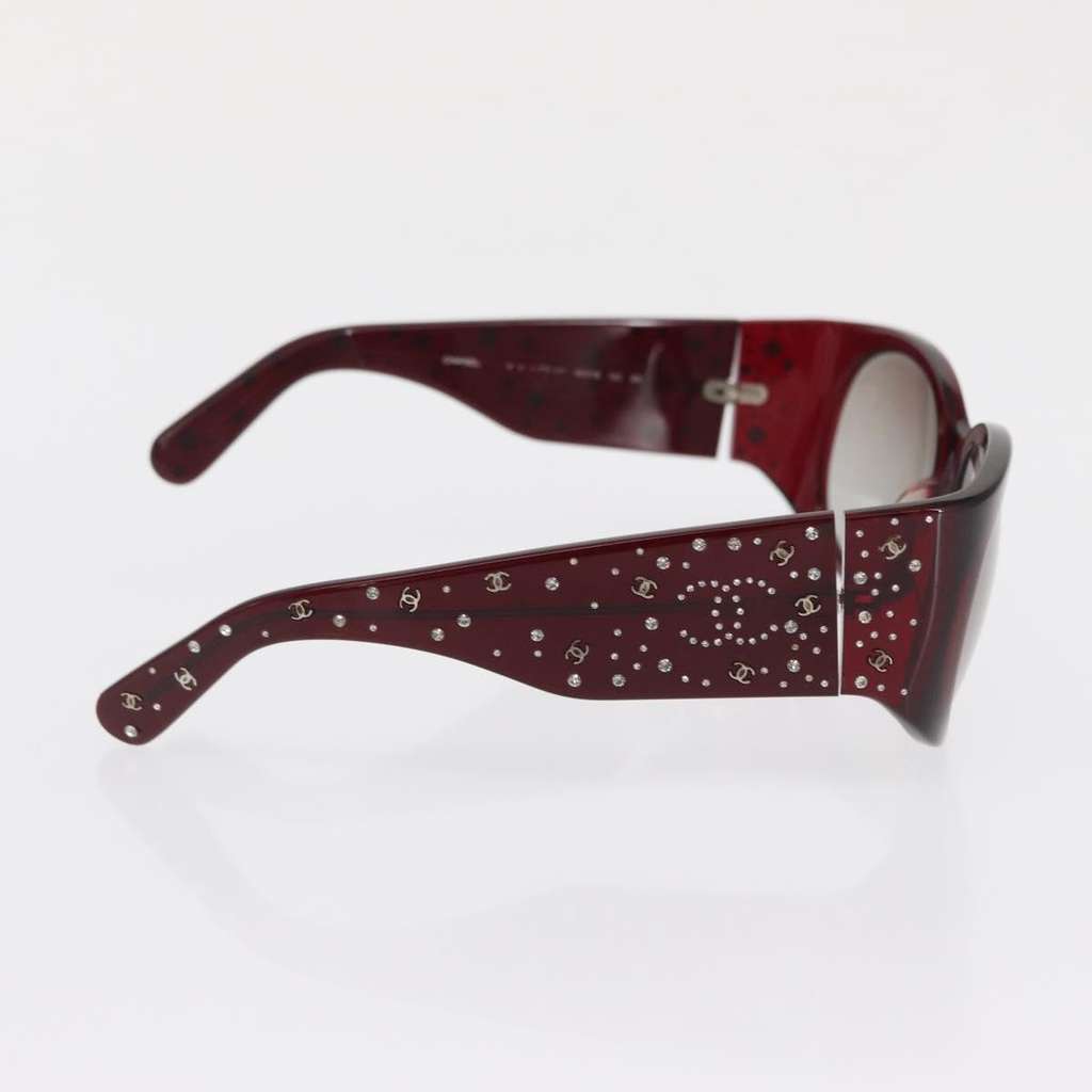 Chanel Logo CC Sunglasses Burgundy Plastic Good condition - Inside View