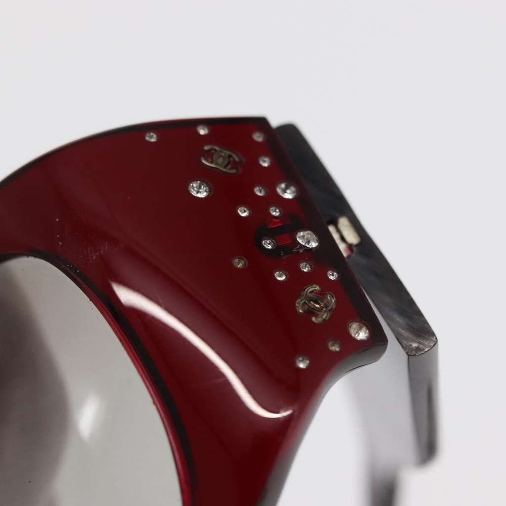 Chanel Logo CC Sunglasses Burgundy Plastic Good condition - Box View