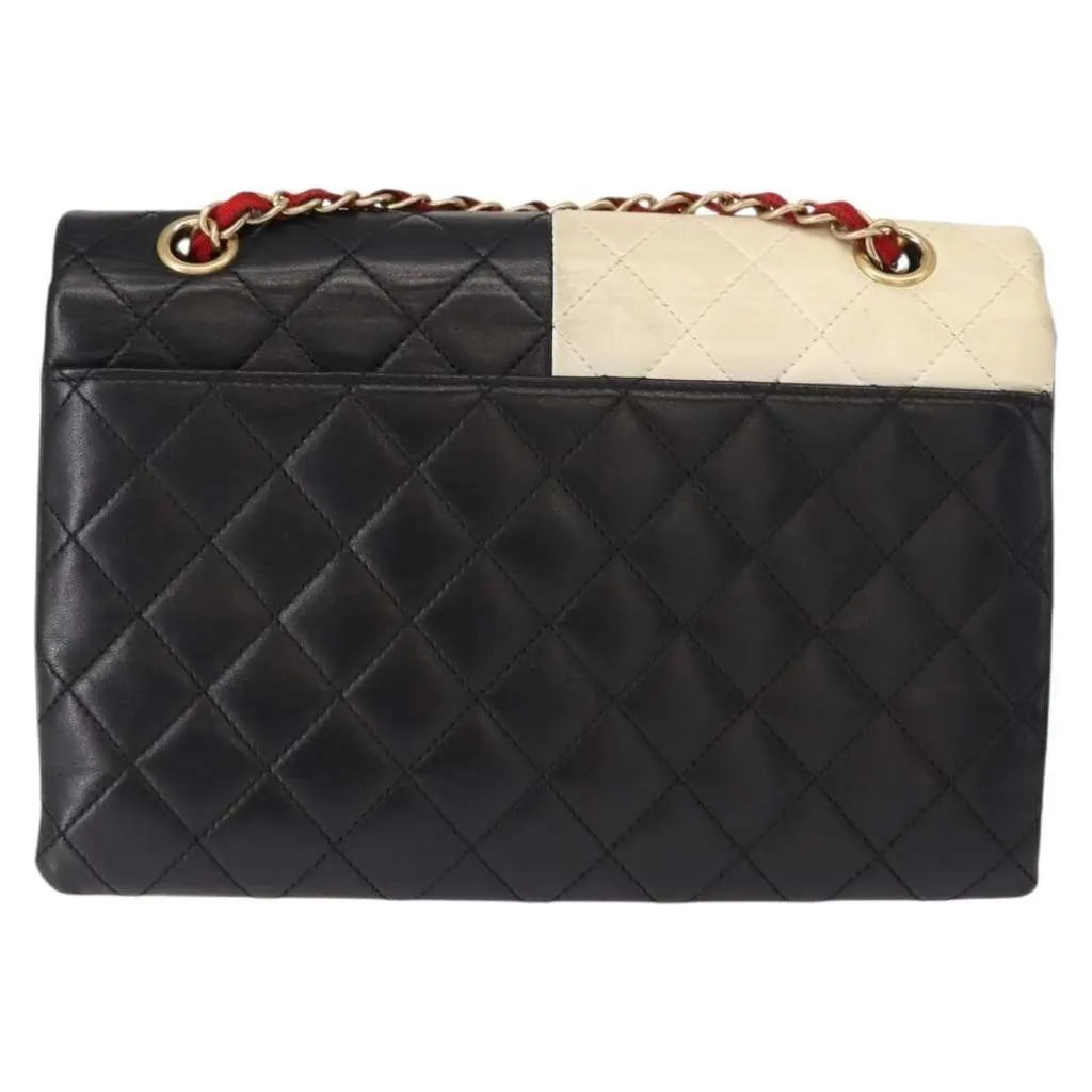 Chanel CC Clasp Chain Flap Bag MultiColor Leather Good - Back View