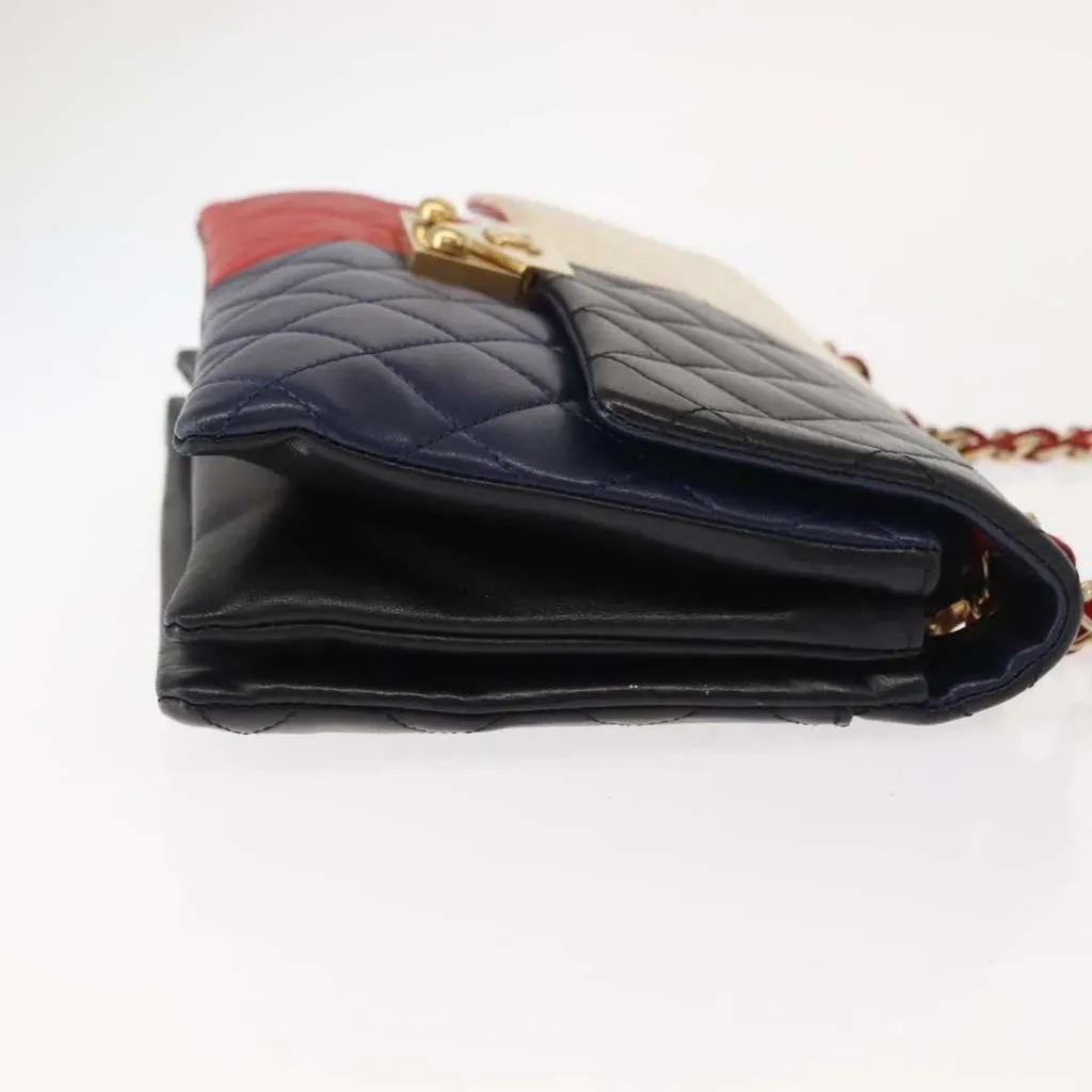 Chanel CC Clasp Chain Flap Bag MultiColor Leather Good - Inside View