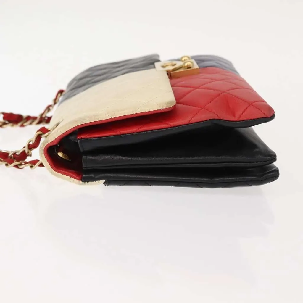 Chanel CC Clasp Chain Flap Bag MultiColor Leather Good - Model View