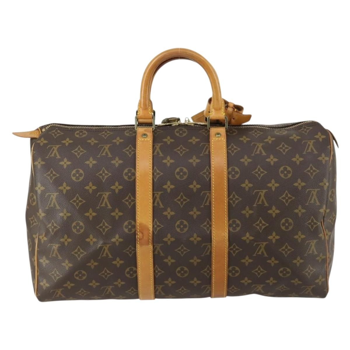 Louis Vuitton Keepall Bag Brown Canvas Fair condition - Back View