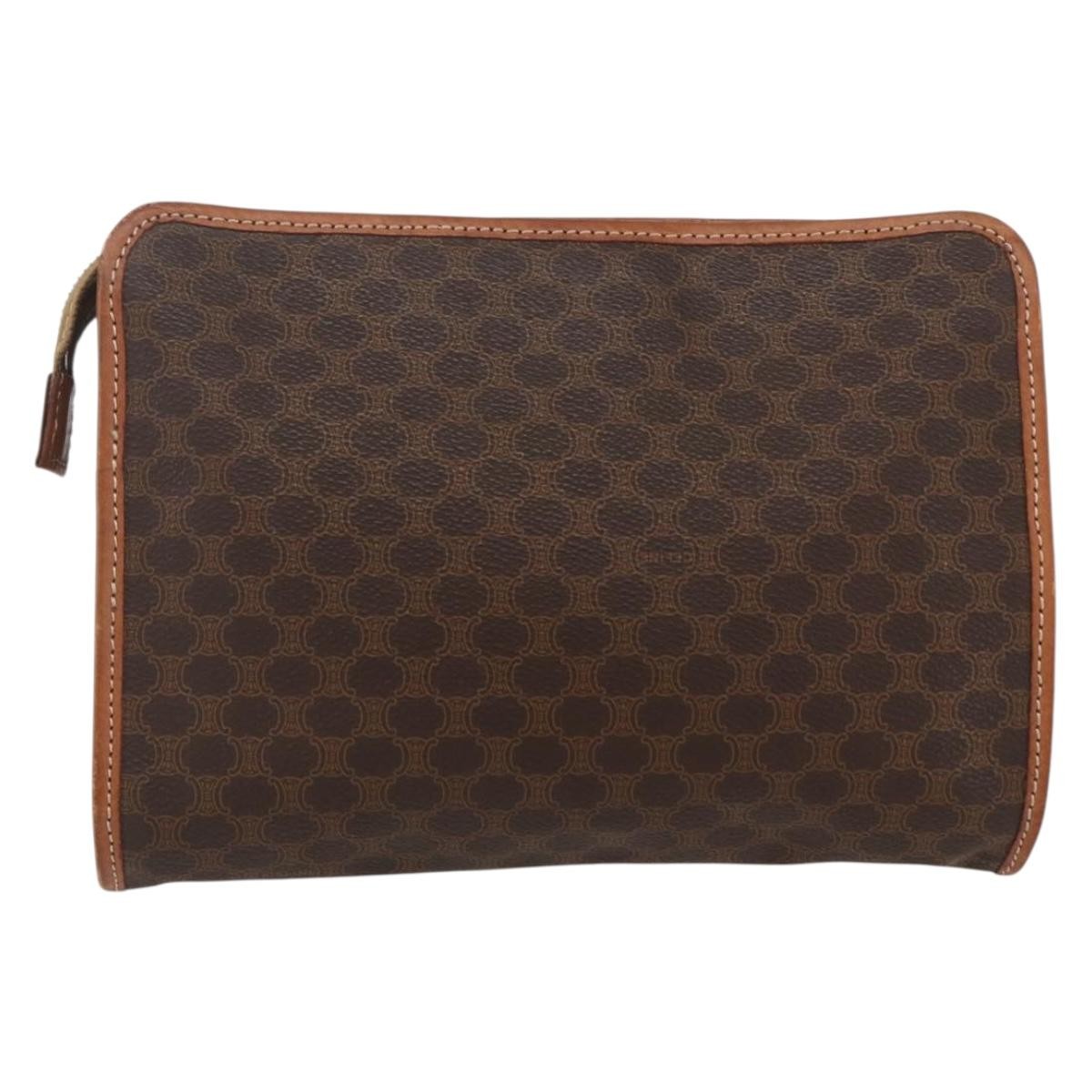 Celine Macadam Pochette Brown Canvas Good condition - Back View