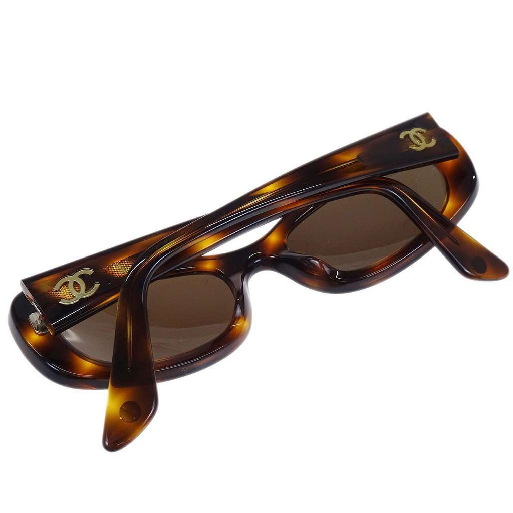 Chanel Logo CC Sunglasses Brown Plastic Good condition - Inside View