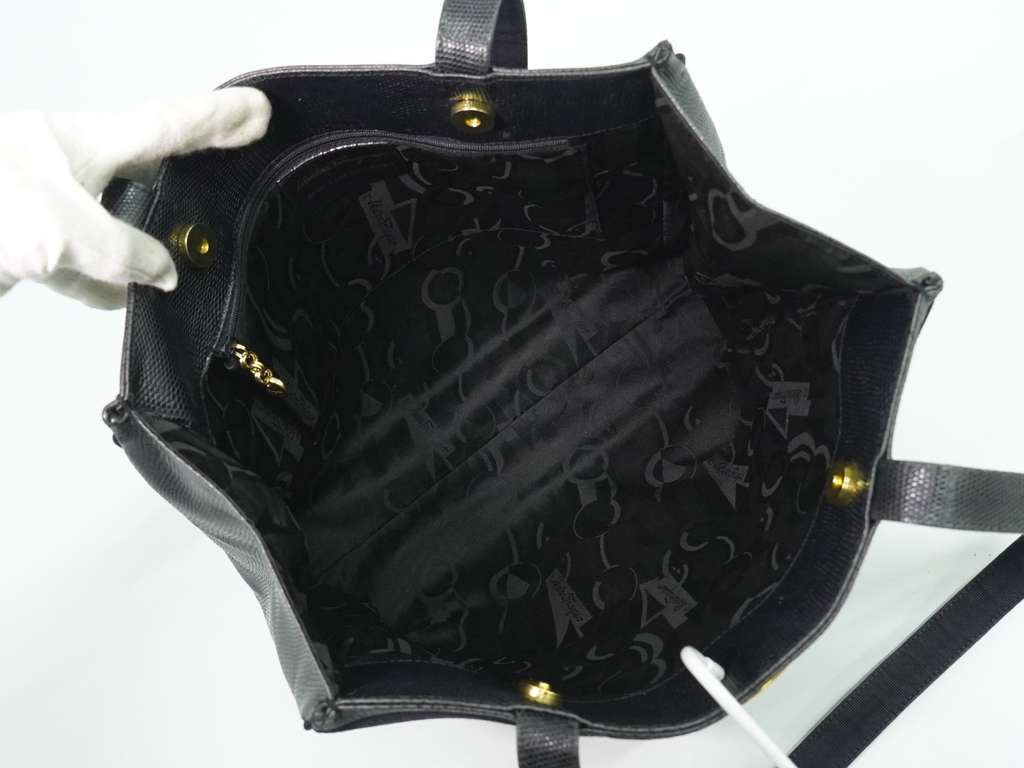 Salvatore Ferragamo Vintage Vara Bow Tote Black Leather Fair condition - Inside View