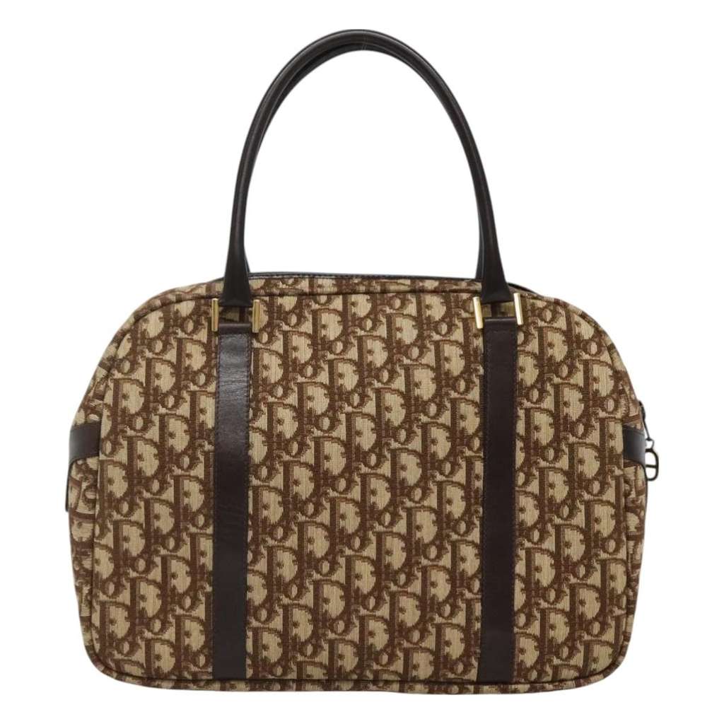 Christian Dior Vintage CD Trotter Handbag Brown Canvas Good condition - Back View