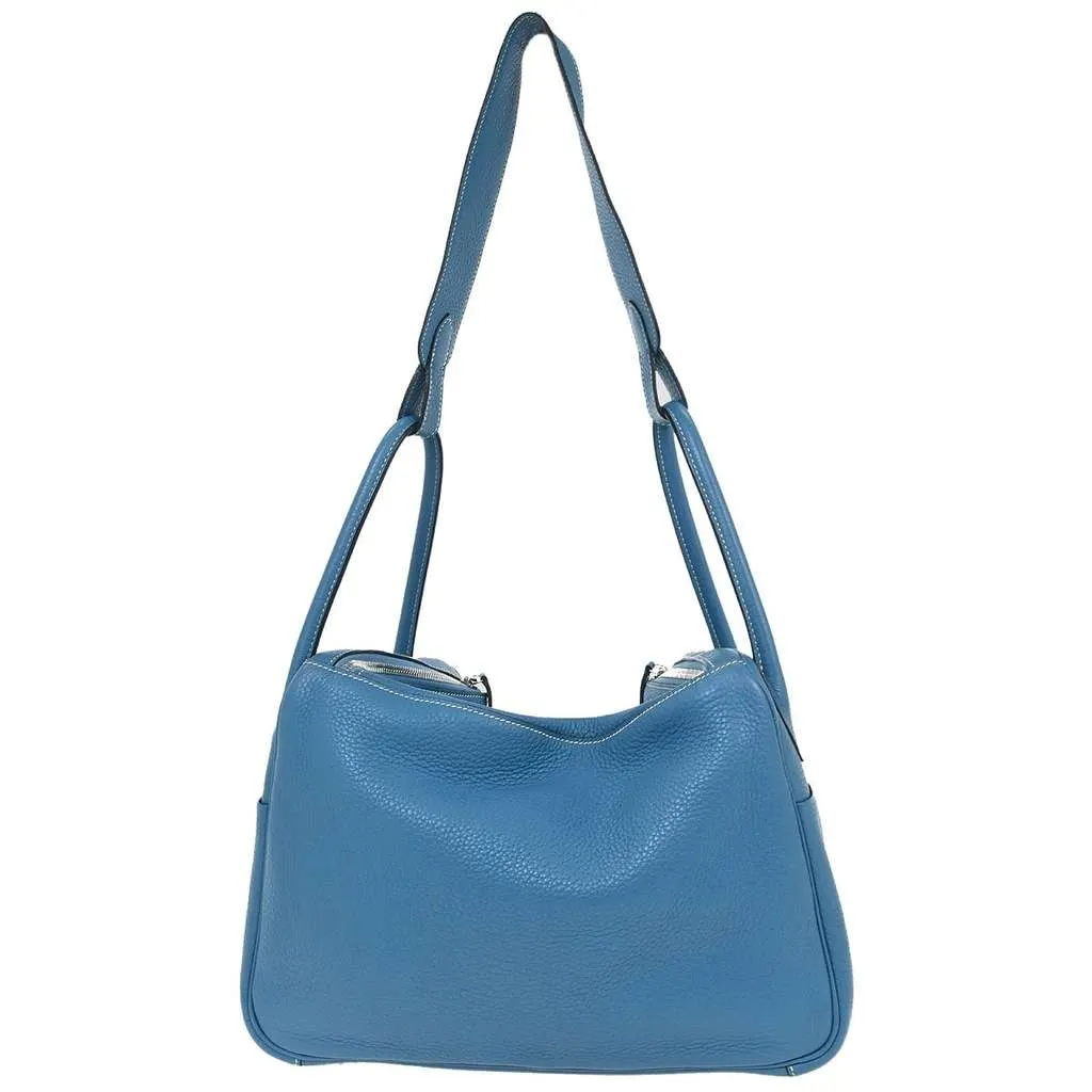 Hermès Lindy Bag Blue Leather Good - Back View