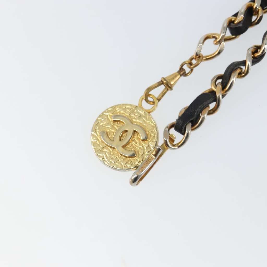 Chanel Vintage Logo Chain Belt Black Metal Fair condition - Inside View