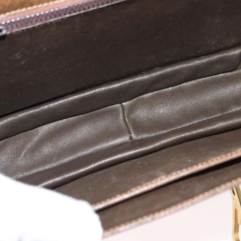 Gucci Vintage Flap Shoulder Bag Brown Leather Good condition - Box View