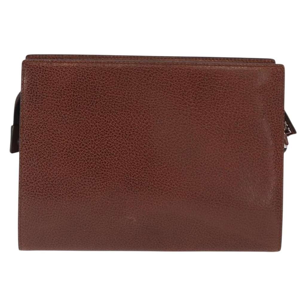 Salvatore Ferragamo Vintage clutch Bag Brown Leather Good condition - Back View