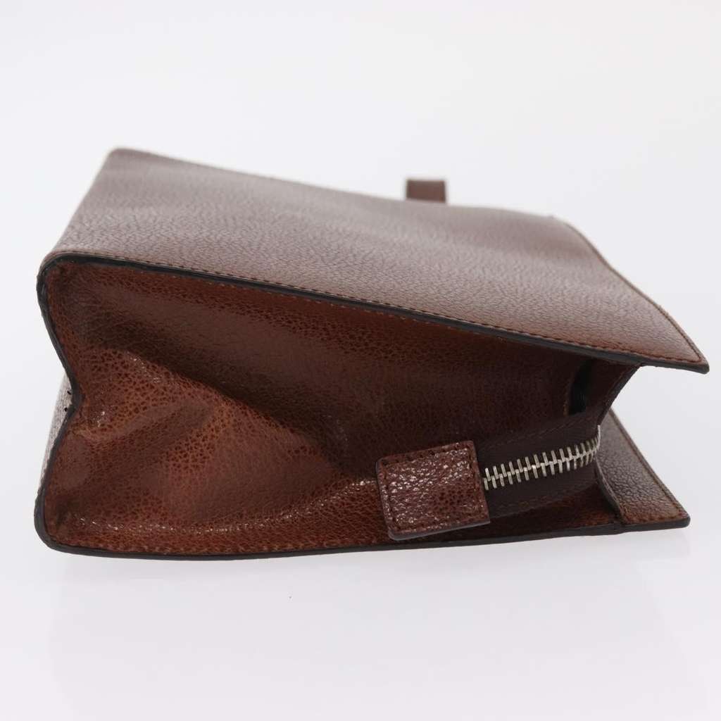 Salvatore Ferragamo Vintage clutch Bag Brown Leather Good condition - Inside View