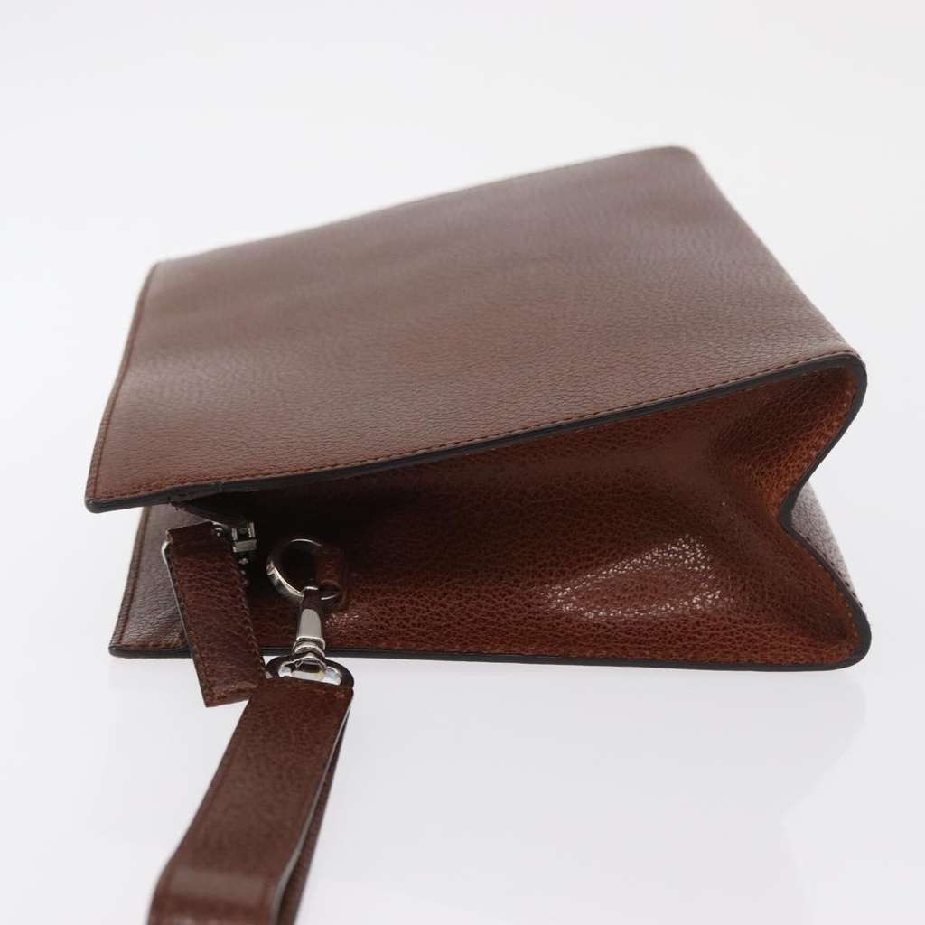 Salvatore Ferragamo Vintage clutch Bag Brown Leather Good condition - Model View