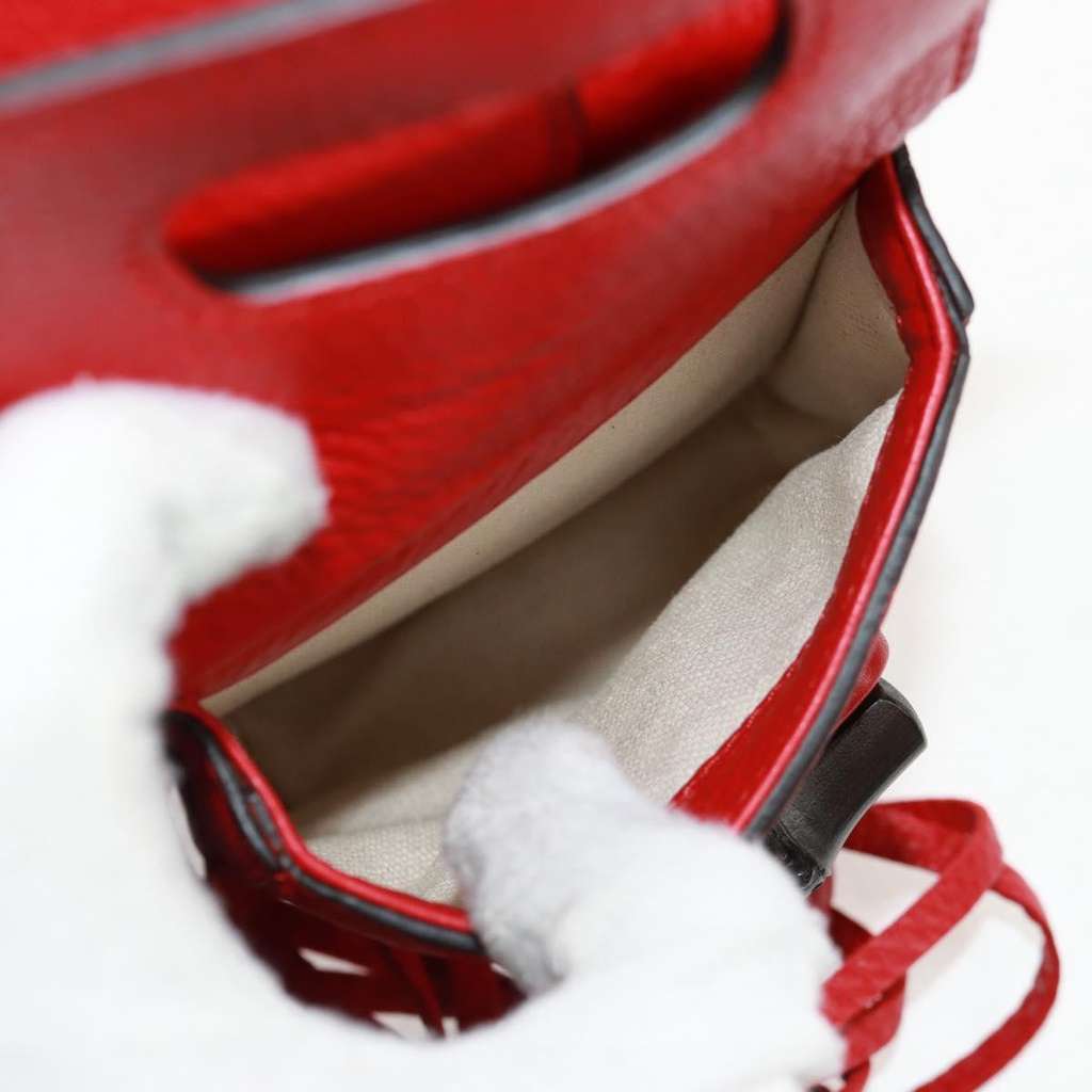 Gucci Bamboo Tassel Backpack Red Leather Good condition - Box View