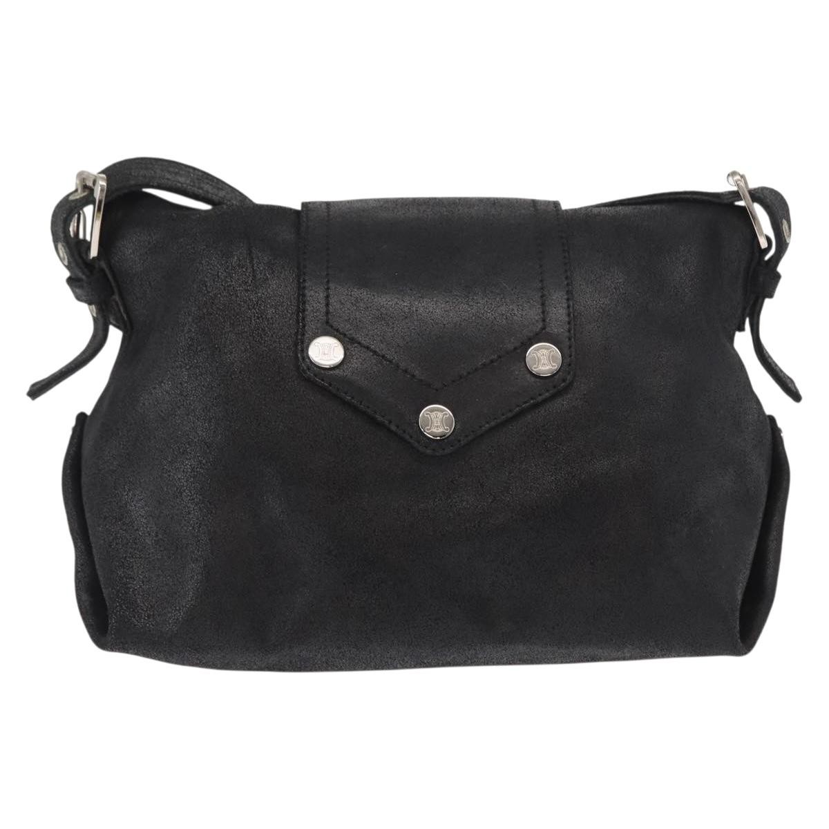 Celine Vintage Shoulder Bag Black Leather Good condition - Back View