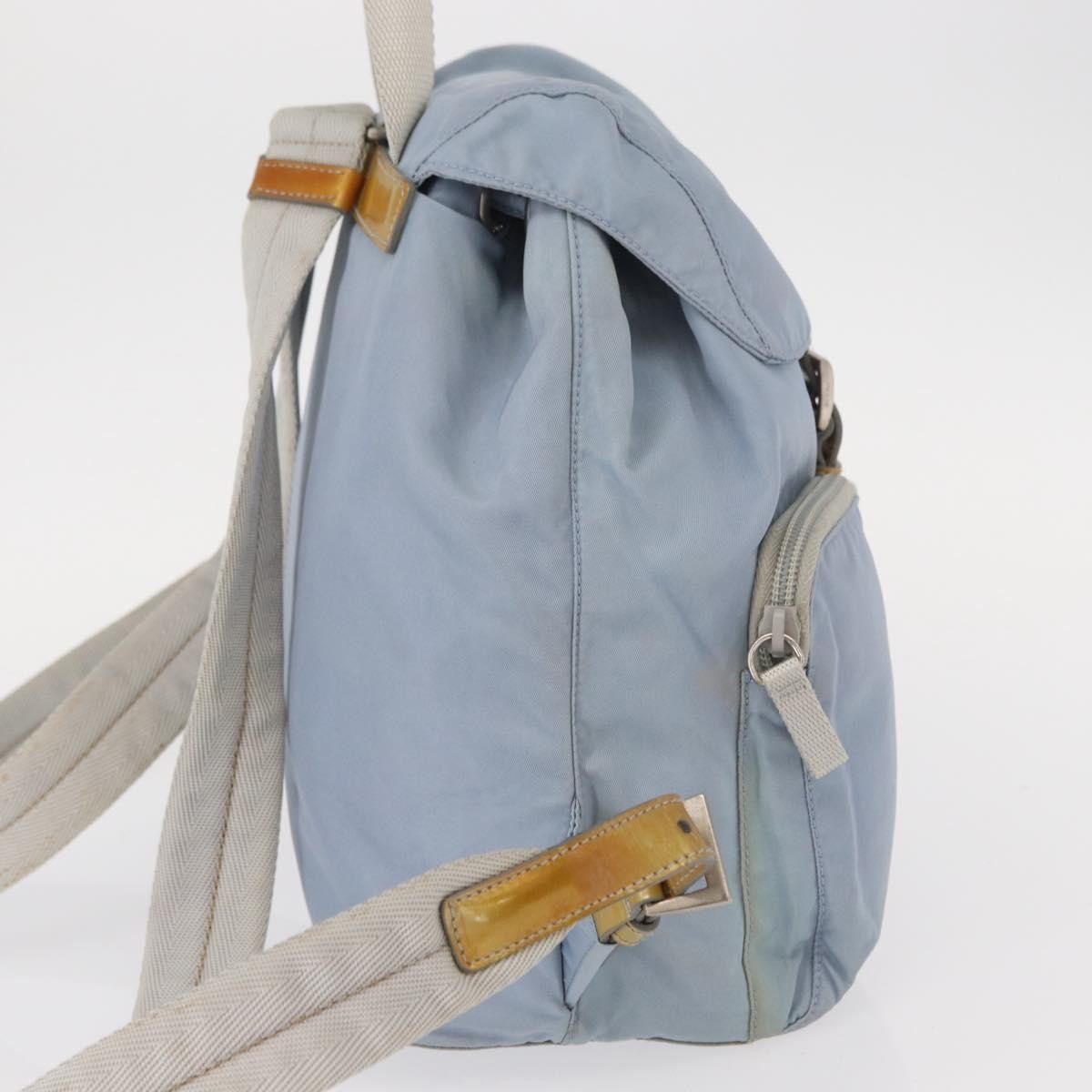 Prada Double Front Pocket Backpack Blue Good condition - Model View