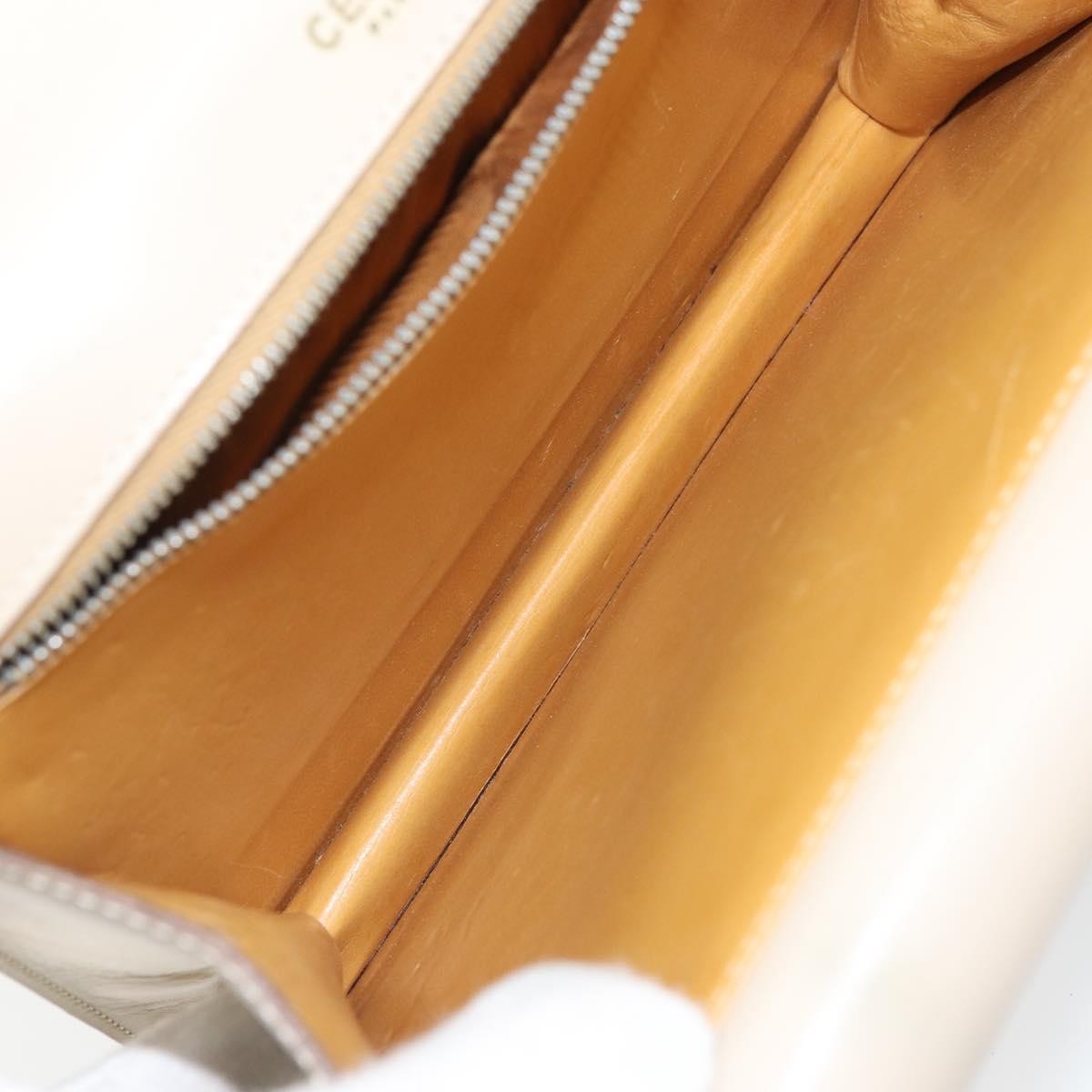 Celine Vintage Top Handle Bag Ecru Leather Good condition - Box View