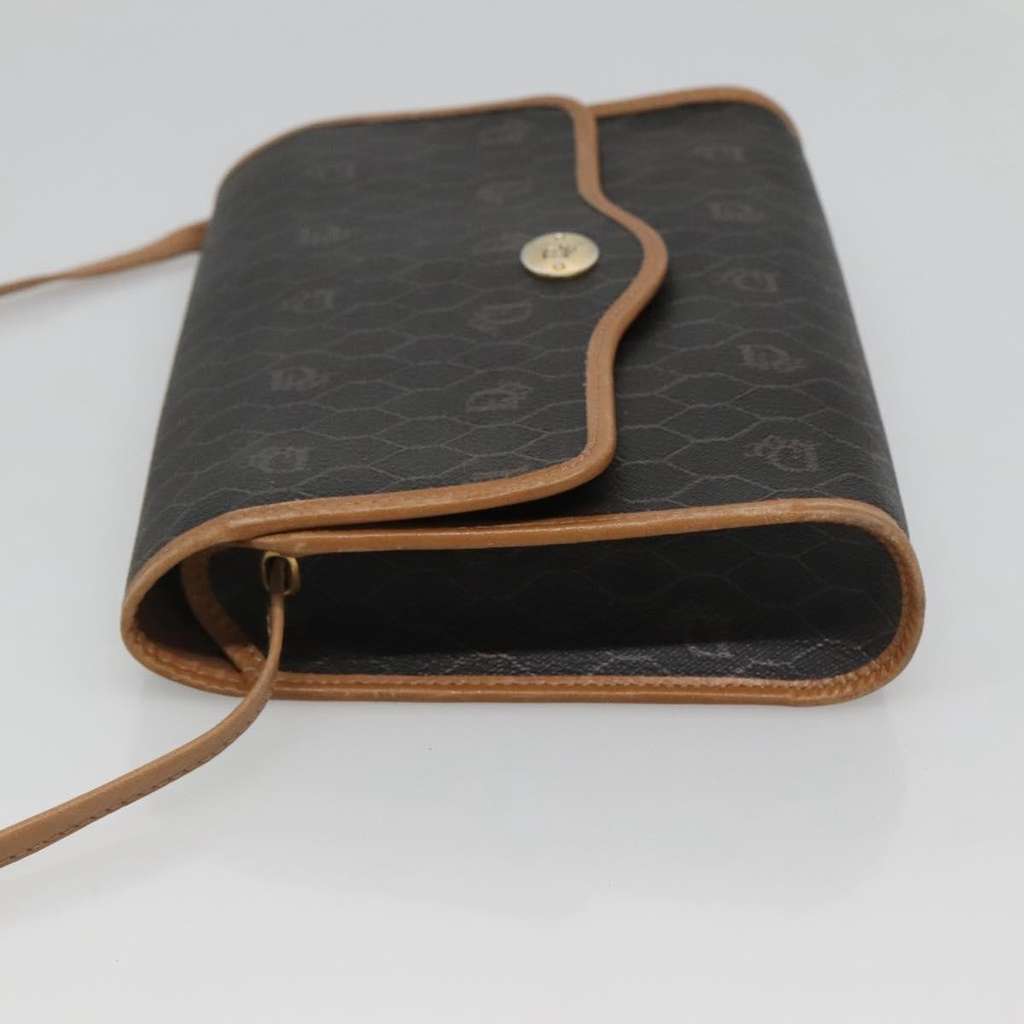 Christian Dior Vintage Honeycomb Flap Crossbody Bag Black Canvas Good condition - Model View