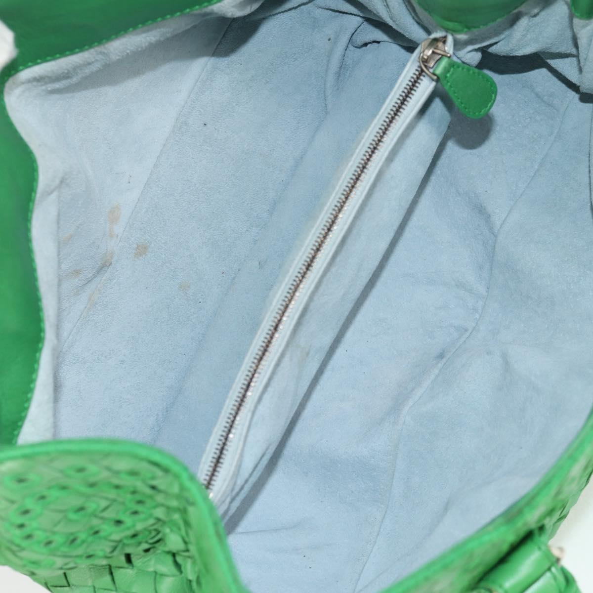 Bottega Veneta Intrecciato Green Leather Good condition - Box View