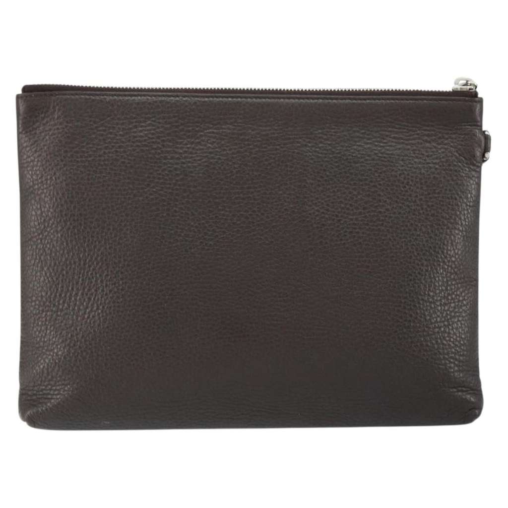 Gucci Vintage Zip Clutch Brown Leather Good condition - Back View