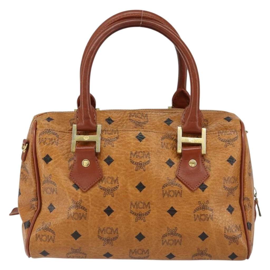 Mcm Visetos logogramme Handbag Brown Canvas Good condition - Back View