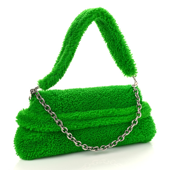 Gucci Horsebit Chain Clutch Green Cotton Very good condition - Back View