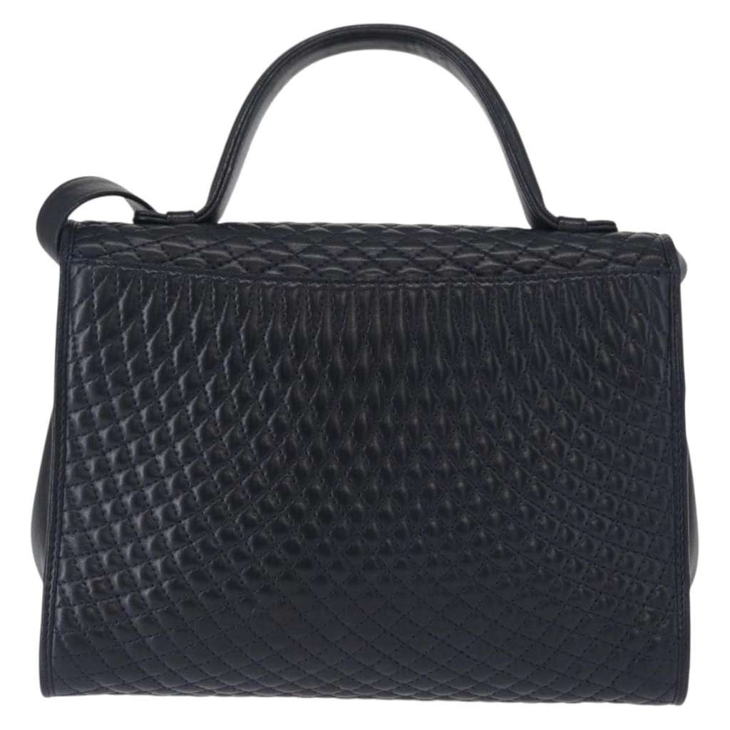 Bally Vintage Handbag Navy Leather Good condition - Back View