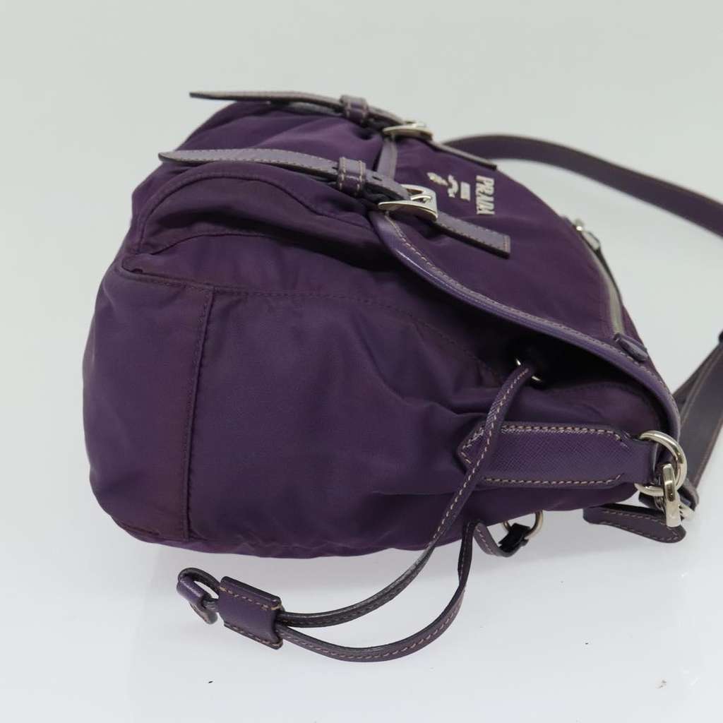 Prada Double Buckle Flap Camera Bag Purple Good condition - Model View