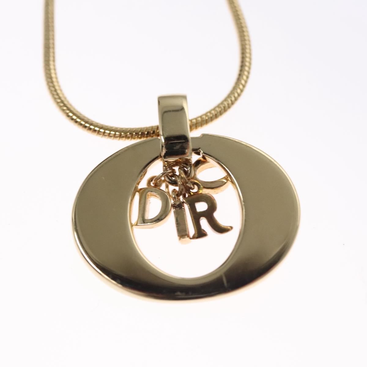 Christian Dior Logo Pendant Necklace Gold Metal Good condition - Inside View