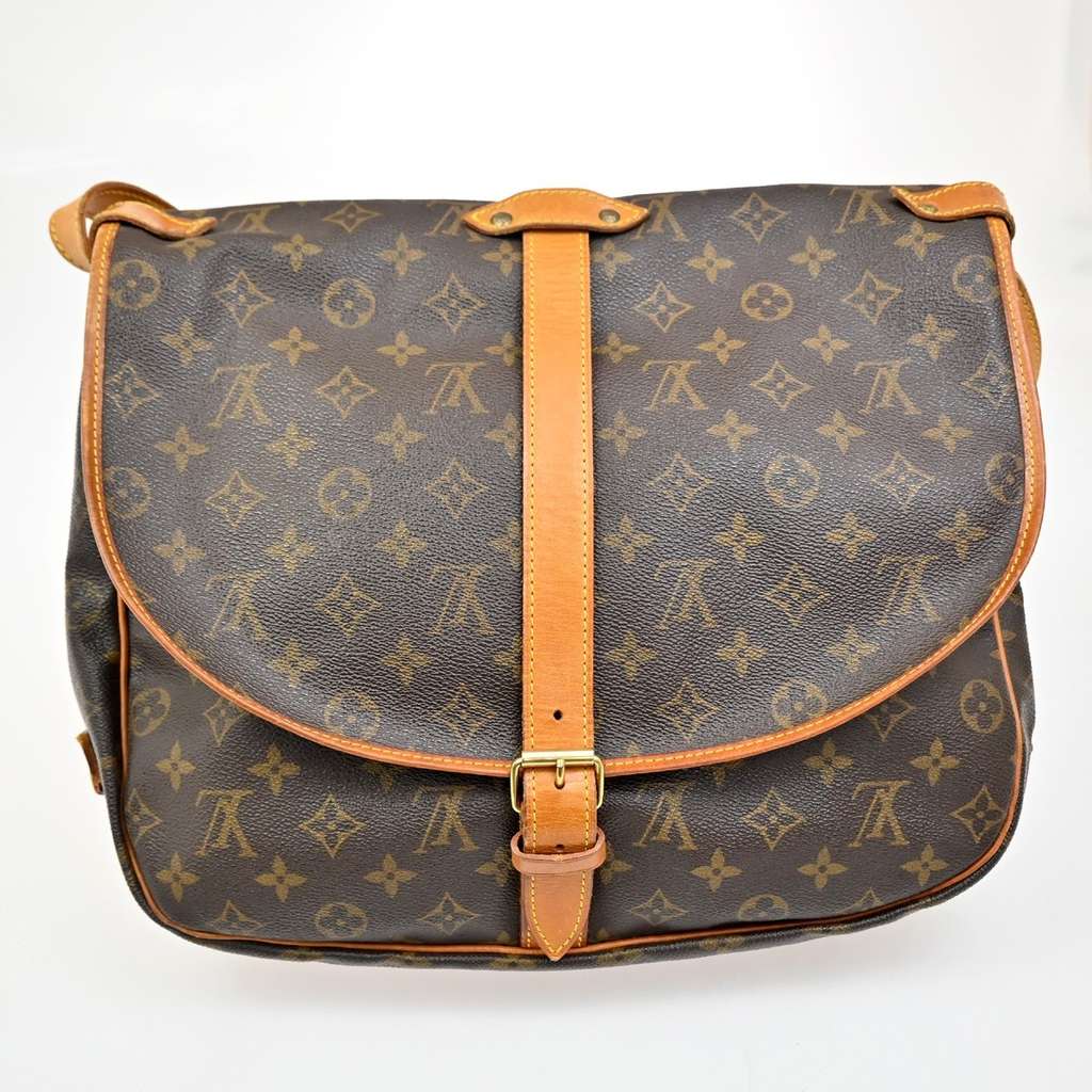 Louis Vuitton Saumur Handbag Brown Canvas Good condition - Back View