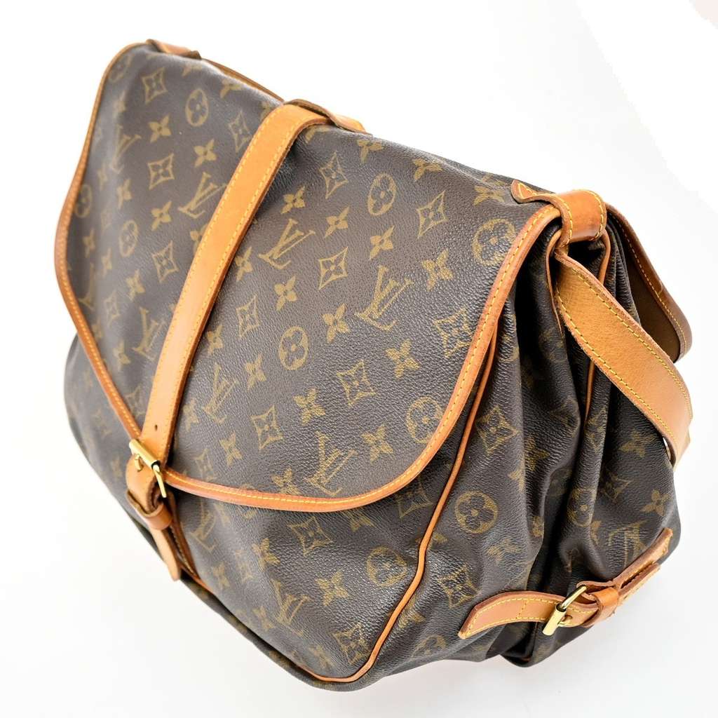 Louis Vuitton Saumur Handbag Brown Canvas Good condition - Inside View
