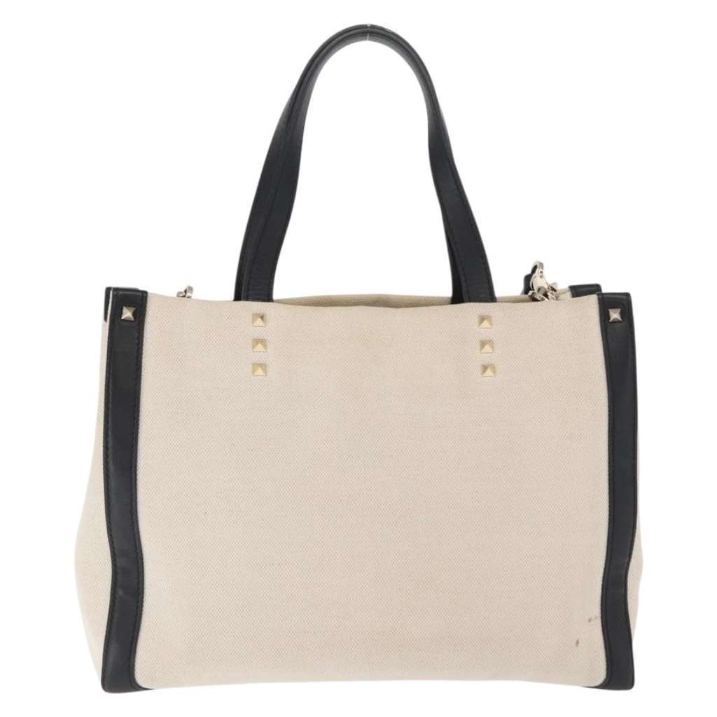 Valentino Garavani Grande Plage VLTN Tote Beige Canvas Good condition - Back View
