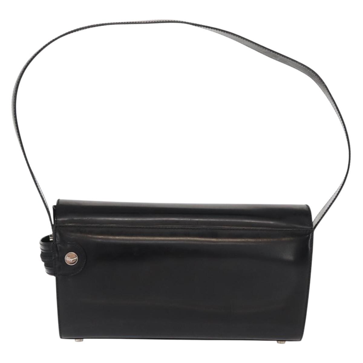 Salvatore Ferragamo Gancini Shoulder Bag Black Leather Good condition - Back View