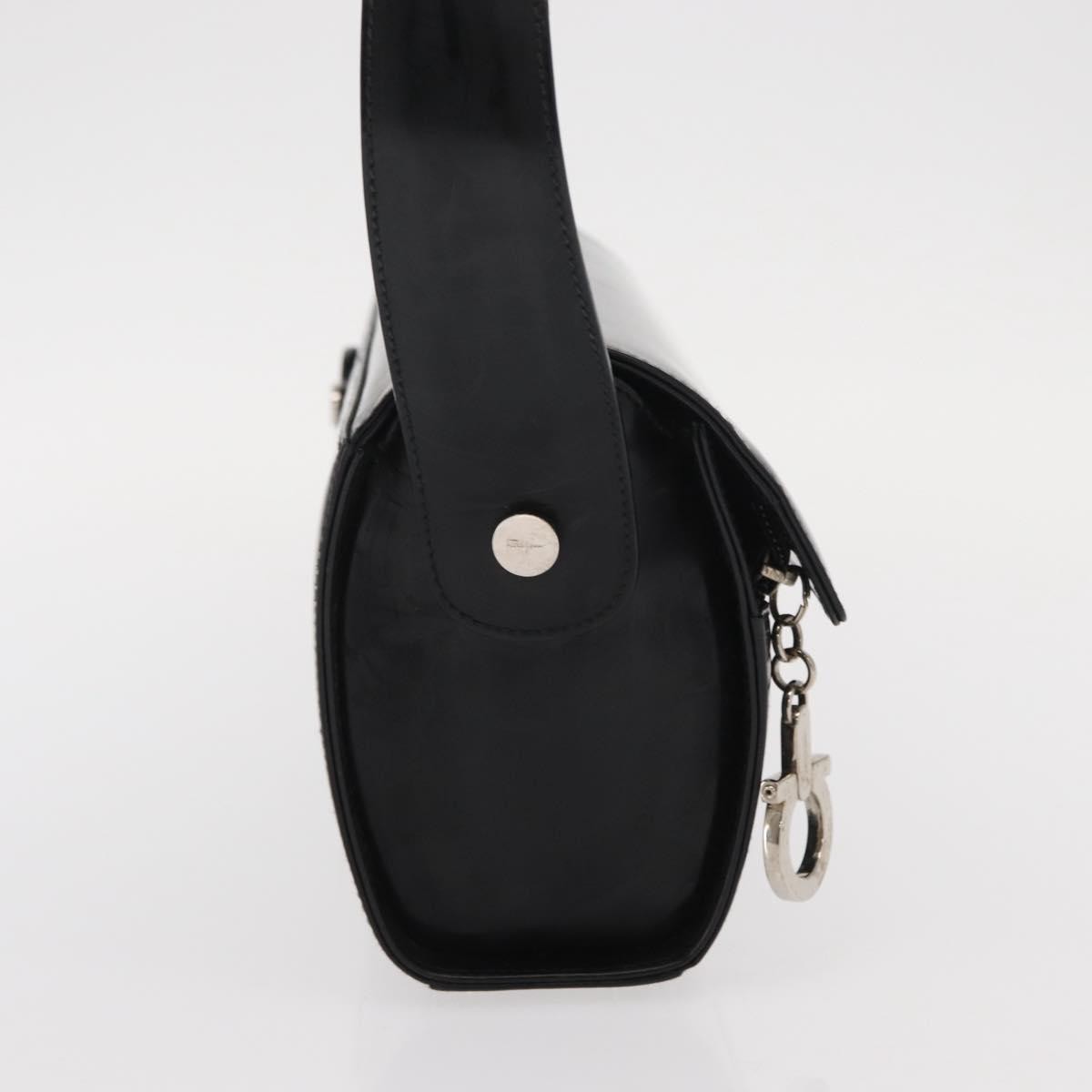 Salvatore Ferragamo Gancini Shoulder Bag Black Leather Good condition - Model View
