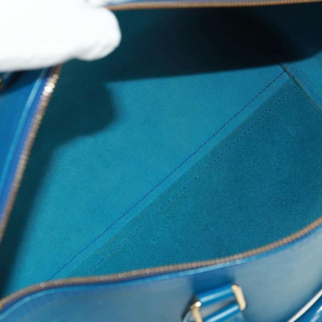 Louis Vuitton Speedy Handbag Blue Leather Good condition - Box View