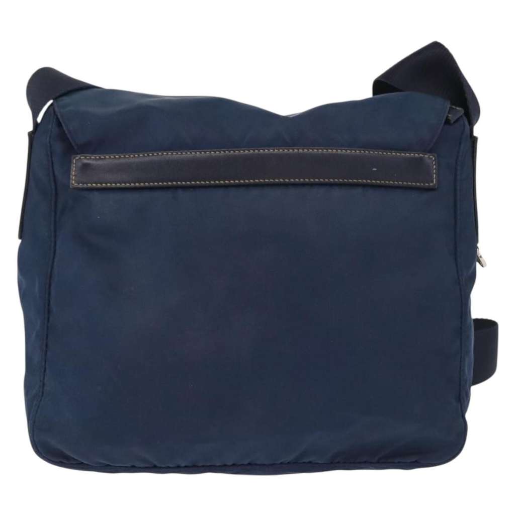 Prada Buckle Messenger Bag Navy Good condition - Back View