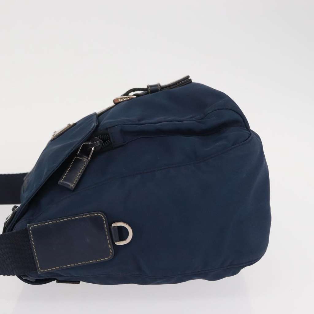 Prada Buckle Messenger Bag Navy Good condition - Model View