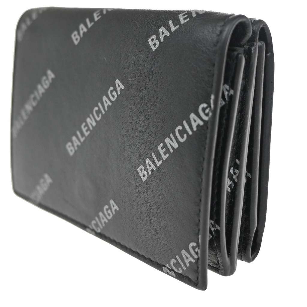Balenciaga Trifold Wallet Black Leather Good condition - Inside View