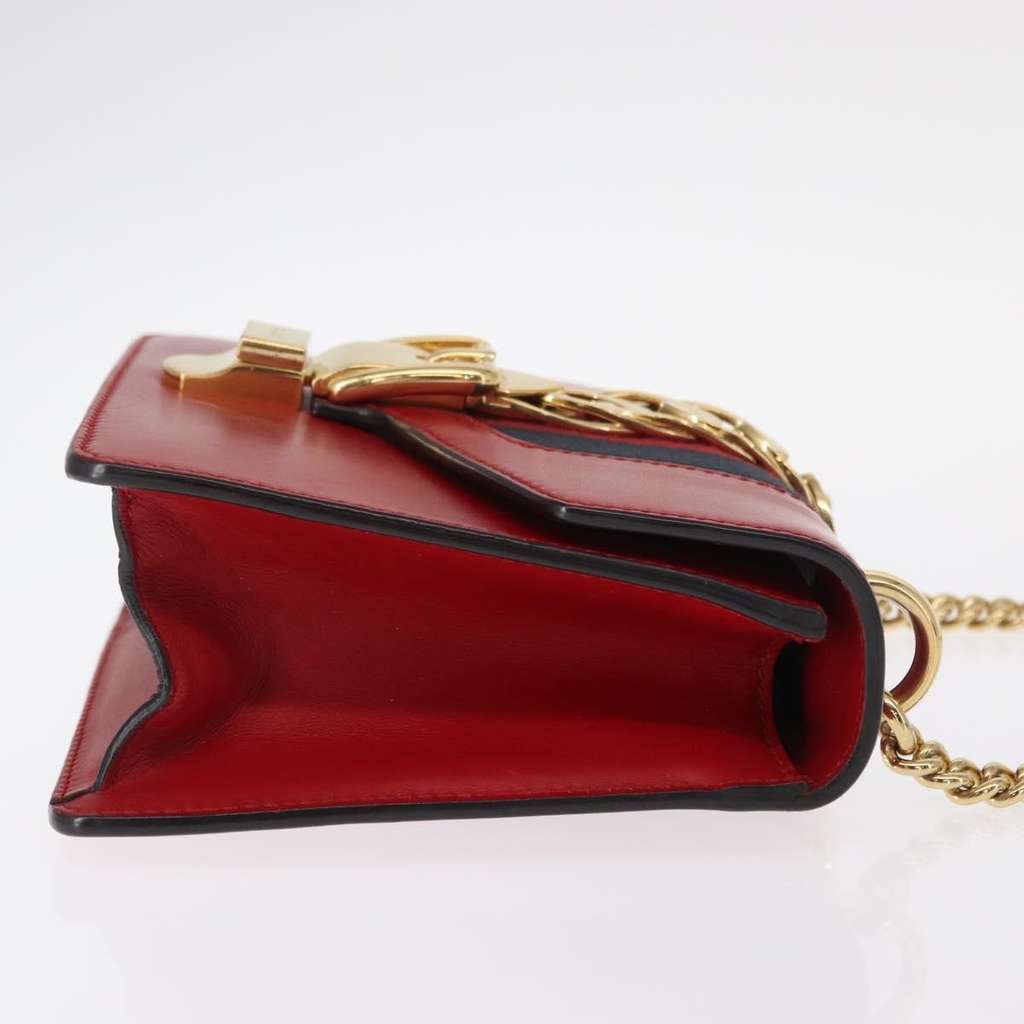 Gucci Sylvie Chain Shoulder Bag Red Leather Good condition - Inside View