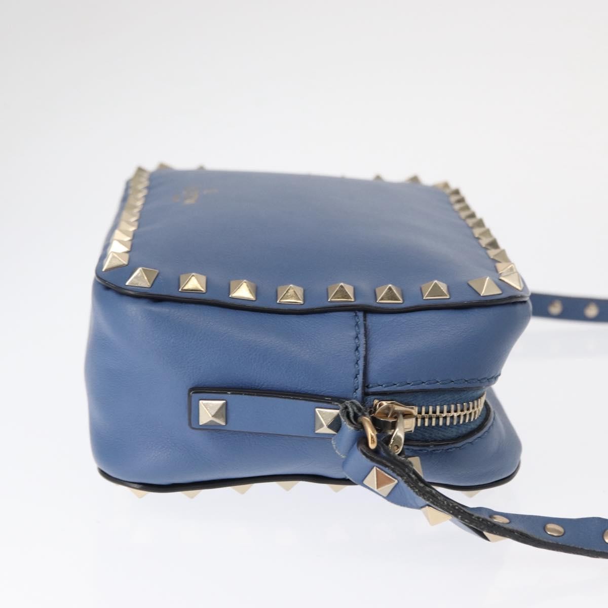 Valentino Garavani Rockstud Camera Crossbody Bag Blue Leather Good condition - Inside View
