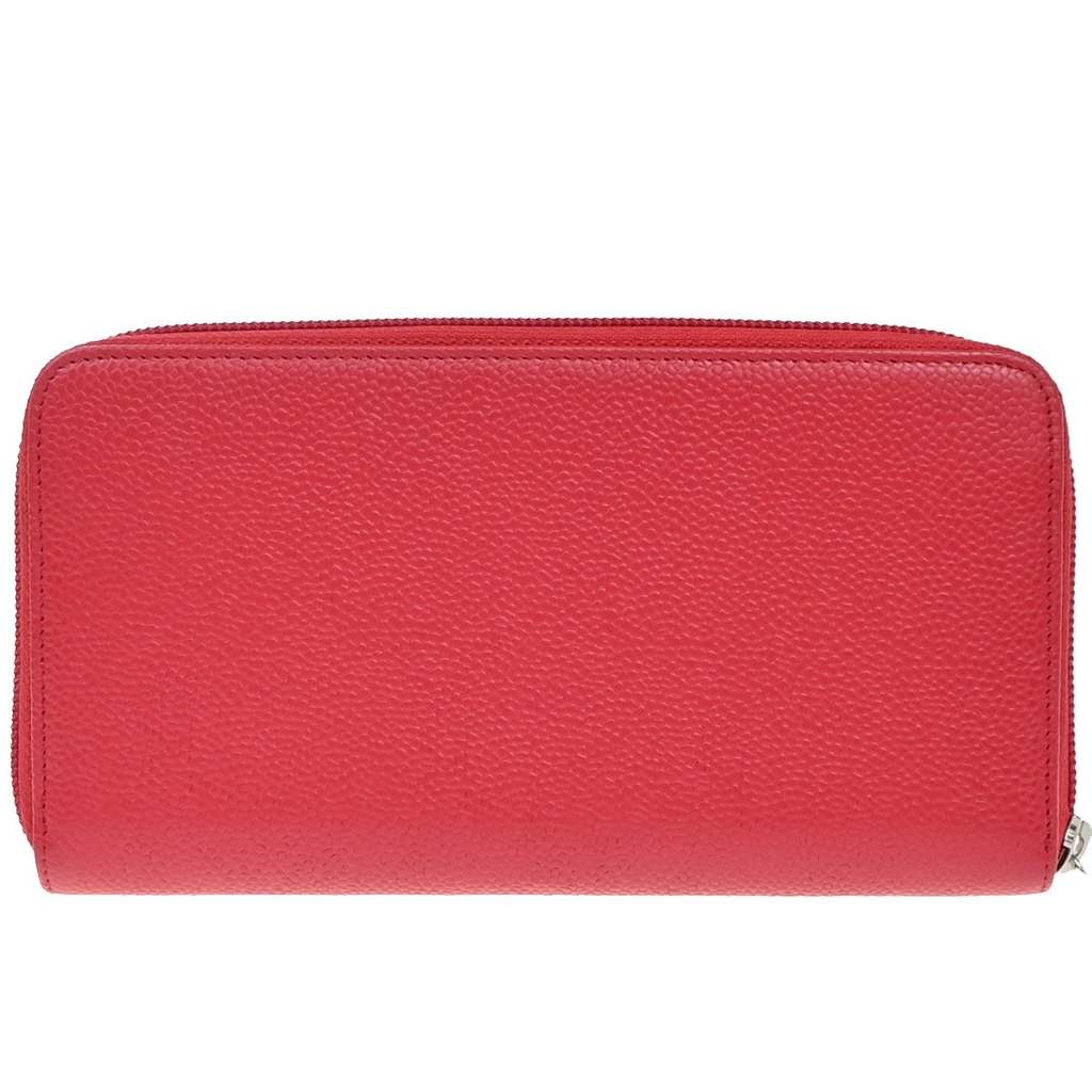 Chanel CC Zip Around Wallet Red Leather Good condition - Back View