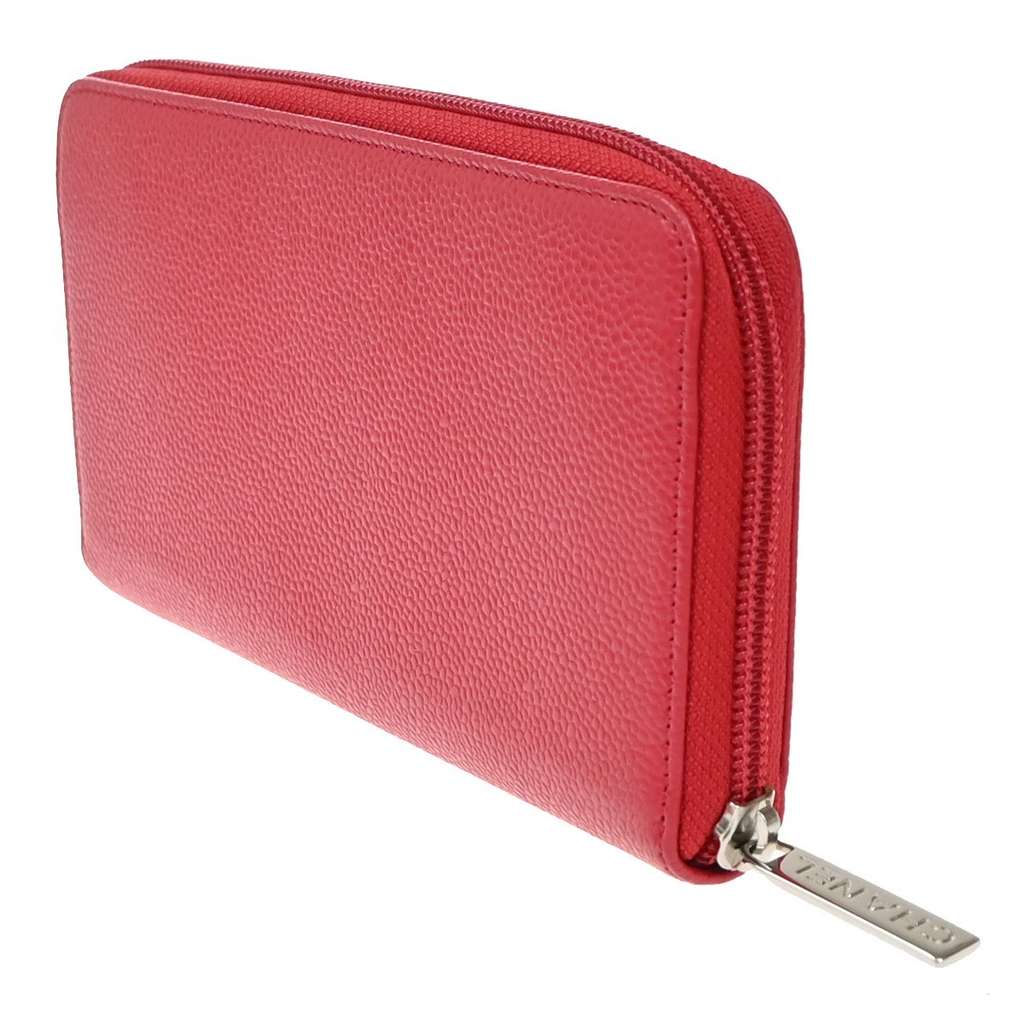 Chanel CC Zip Around Wallet Red Leather Good condition - Model View