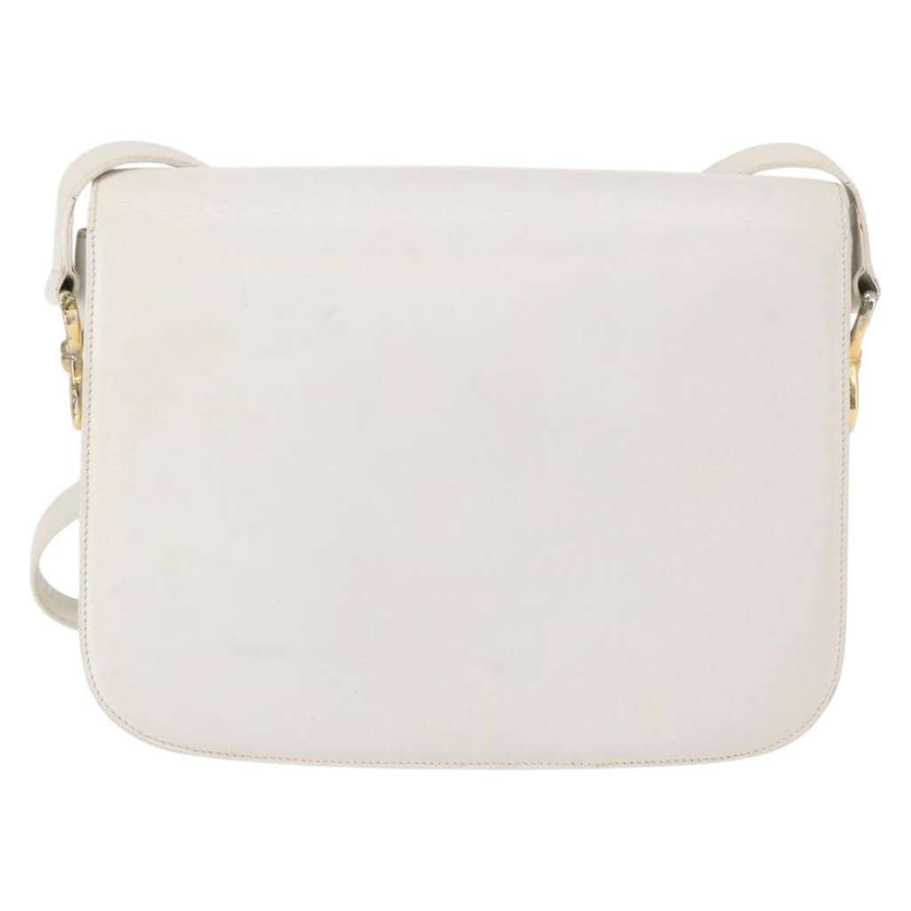 Celine Vintage Shoulder Bag White Leather Good condition - Back View