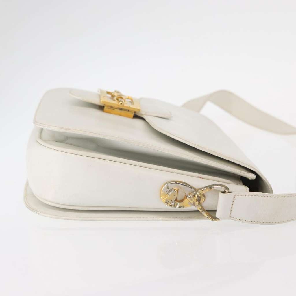 Celine Vintage Shoulder Bag White Leather Good condition - Inside View