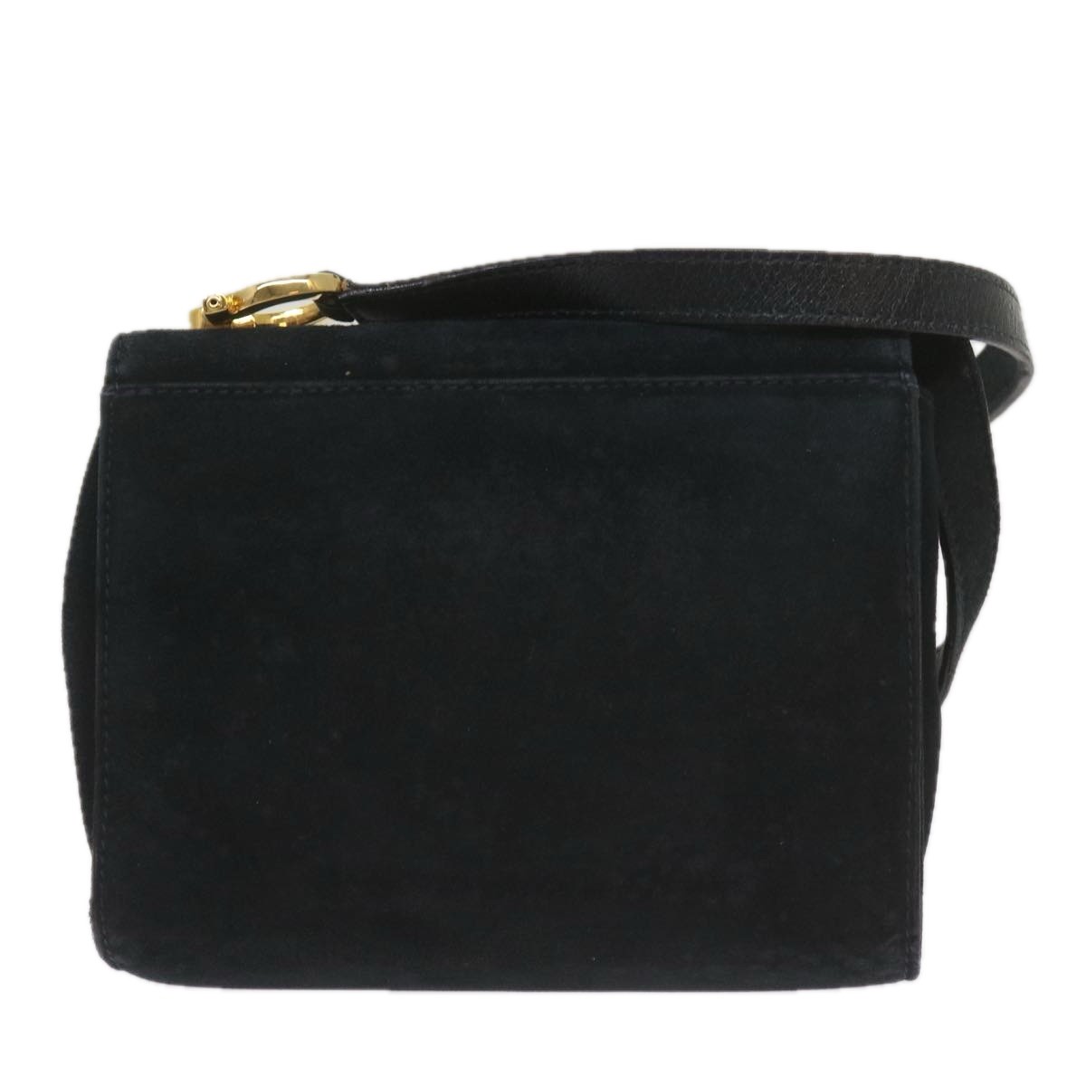 Salvatore Ferragamo Gancini Shoulder Bag Black Suede Good condition - Back View
