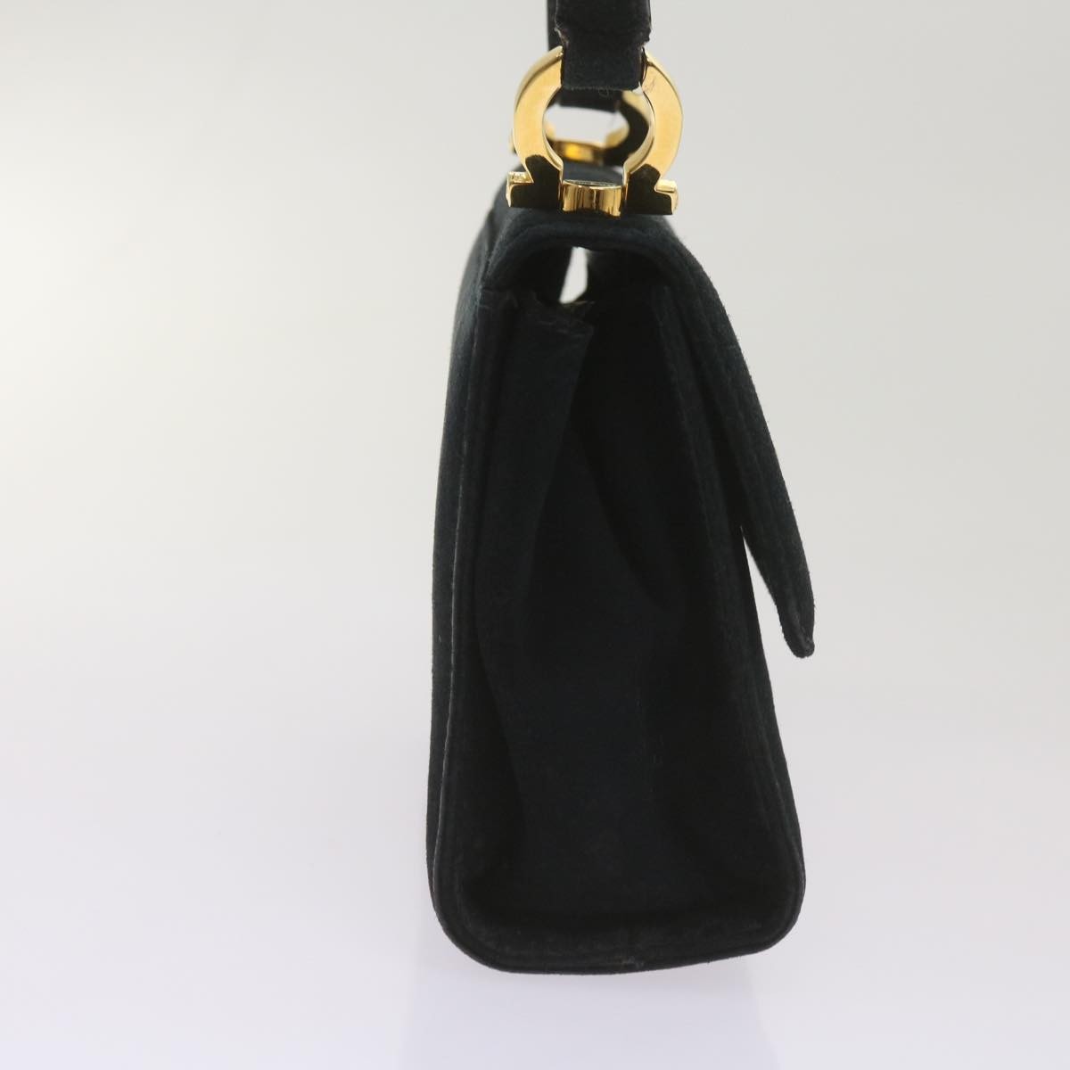 Salvatore Ferragamo Gancini Shoulder Bag Black Suede Good condition - Model View